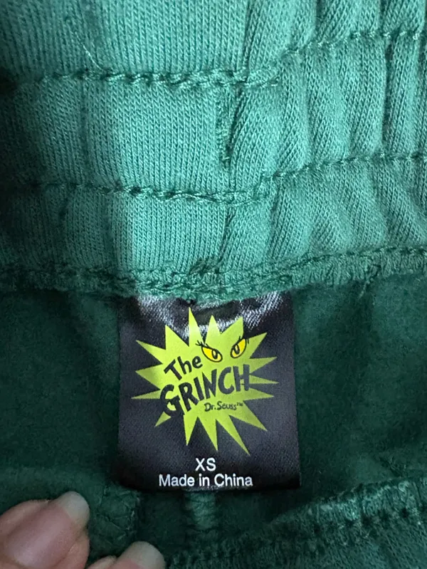 🆕 Dr. Seuss The Grinch Evergreen Fleece Sweatpants Size XS Dark Green NWT - Image 5