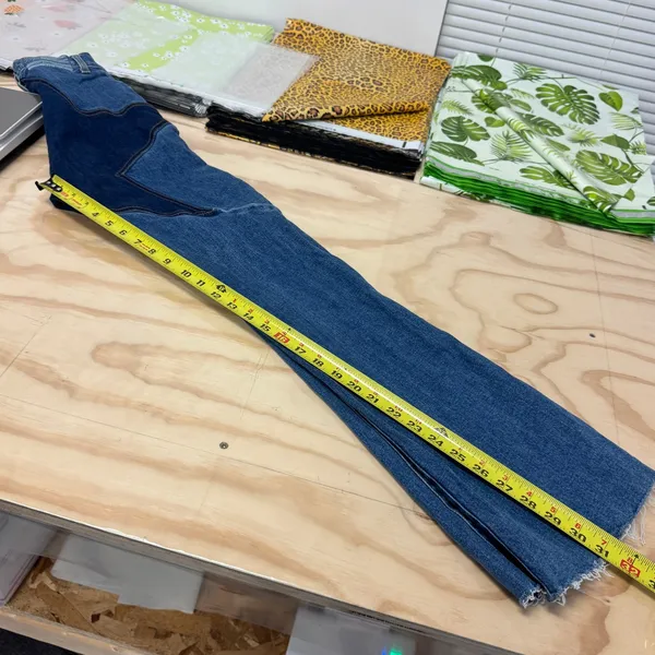 Revice Denim Star Patchwork‎ Flare Jeans Blue High Rise Size 25 Boho Festival - Image 13