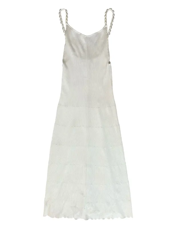 House of Harlow Women’s Ivory Cloud Dancer Pearl Strap White Knit Midi Dress S - Image 2