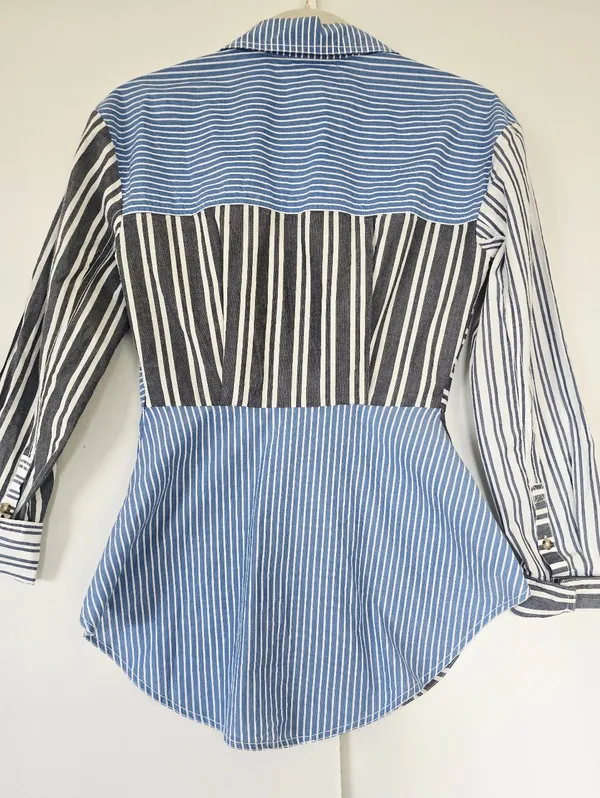 Anthropologie Pilcro Reworked Mixed Stripe Buttondown Shirt - Image 4