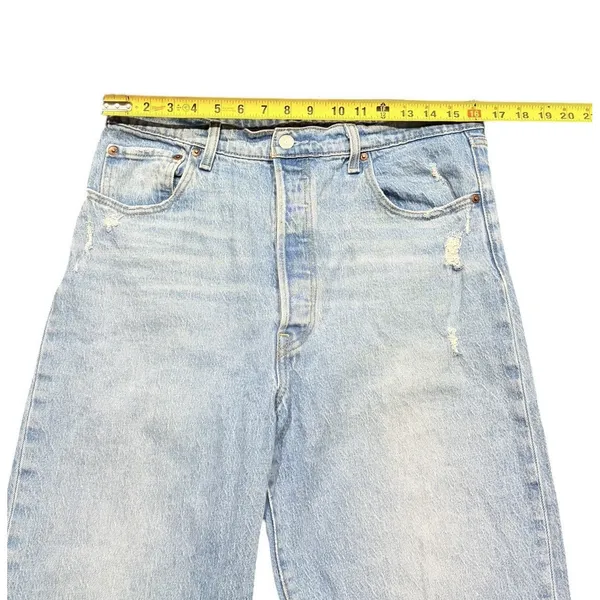 Levis Premium Ribcage Straight Ankle Jeans Womens 32x27 High Rise Light Wash - Image 3