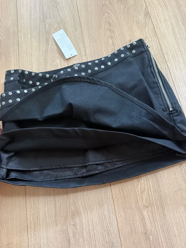 New bought for $79 Black studded BDG mini skirt with silver studs along the side, size S #punk #edgy - Image 5