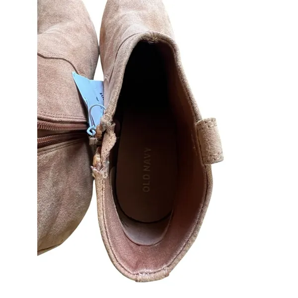 Old Navy Faux-Suede Booties for Women Tan Size 7 NWT‎ Water & Stain Repellant - Image 7