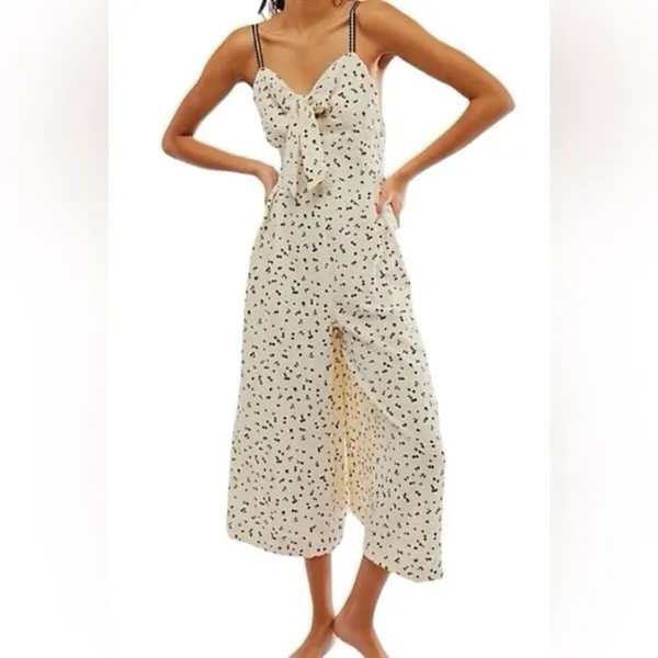 Free People Coming Home Romper Ivory Combo Size Large‎ Jumpsuit - Image 2