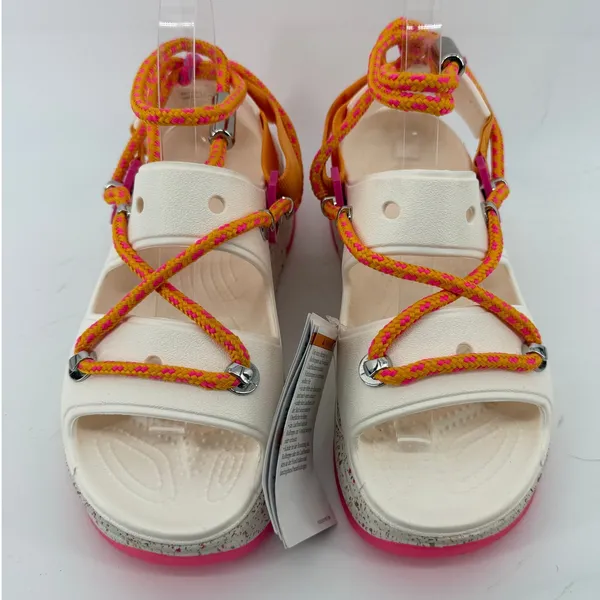 Crocs Hiker Xscape Festival Sandals Chalk White Women 8/Men 6 Colorful Platform - Image 3