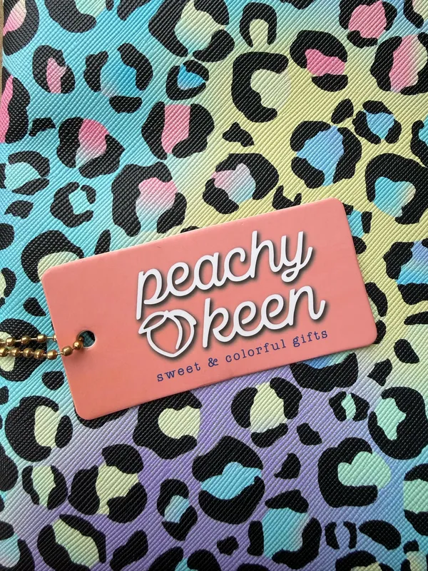NWT Peachy Keen Versi Bag Neon Leopard Print Wristlet Pouch - Image 12