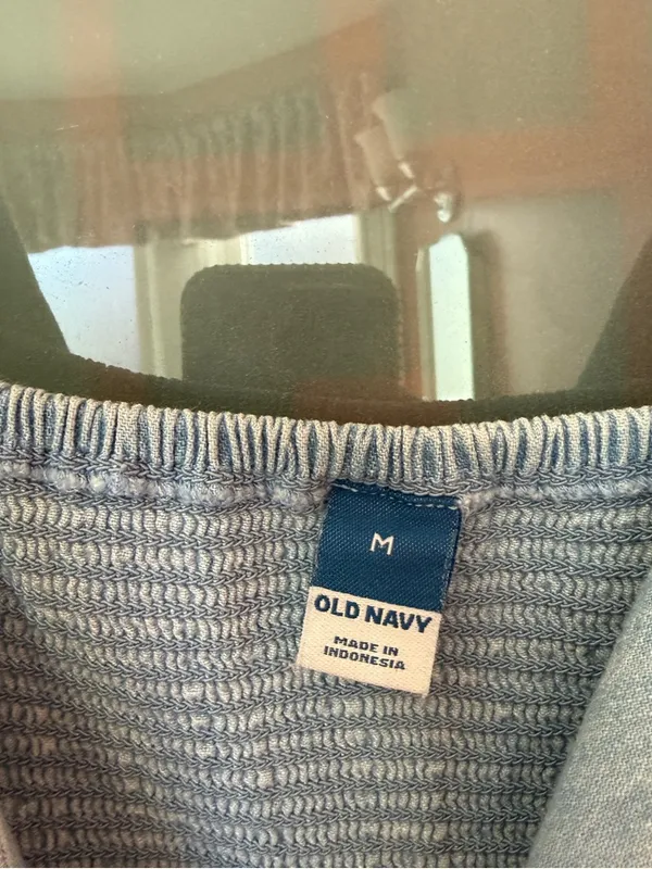 Old Navy Women 100% Cotton Chambray Denim Spaghetti Adj Strap Summer Dress - Image 2