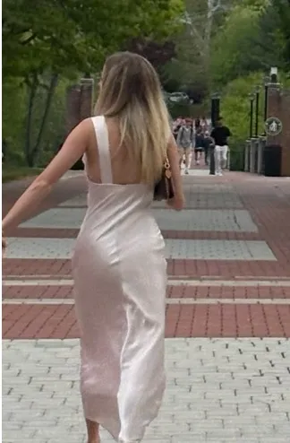 Lace Maxi Dress Pink - Image 3