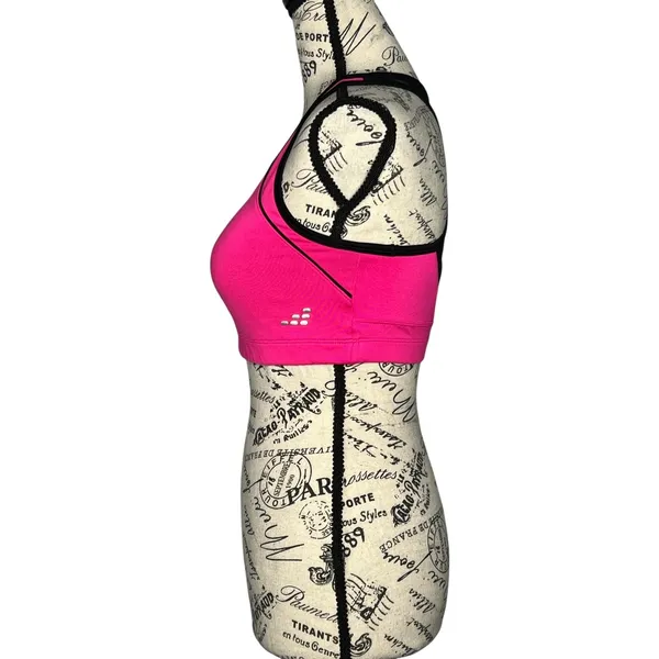 BCG (M) Pink Racerback Sports Bra Mesh Back Tru‑Wick Fabric Black Details - Image 2
