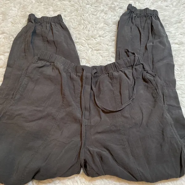 Anthropologie‎ Jogger Pants Womens XS Charcoal Grey Excellent Cargo Drawstring - Image 6
