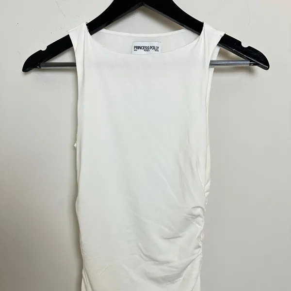 PRINCESS POLLY Eklund Ruched Jersey Minidress in White Size US 2 - Image 5