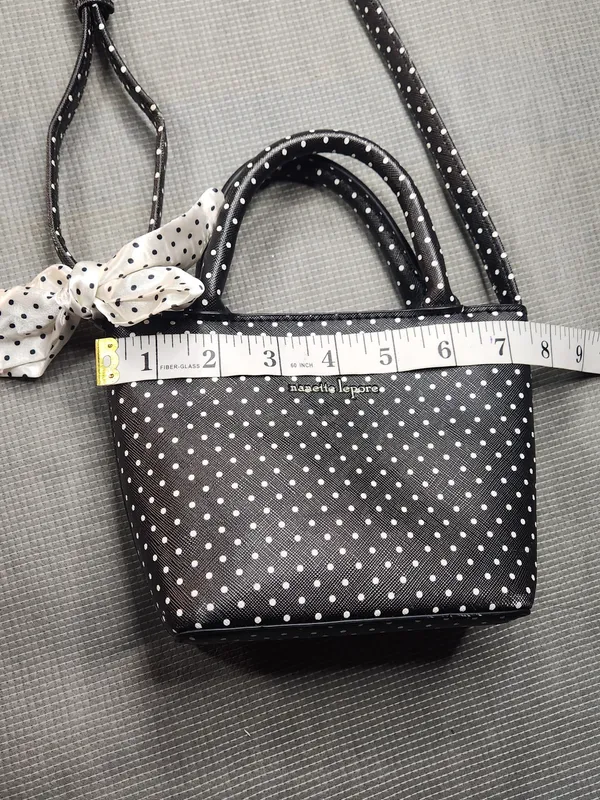 Kate Spade Black Polka Dot Mini Crossbody Tote - Image 6