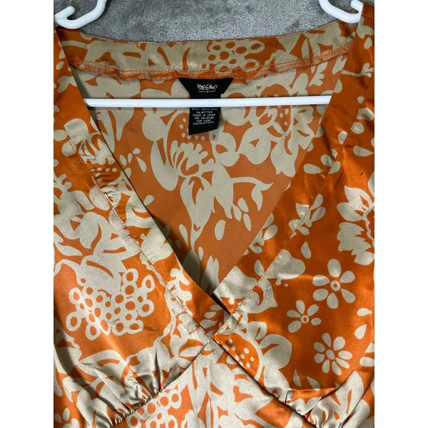 Vintage 100% Silk Babydoll Floral V-Neck Tank Retro Boho Indie Sleaze Y2K Baddie - Image 2