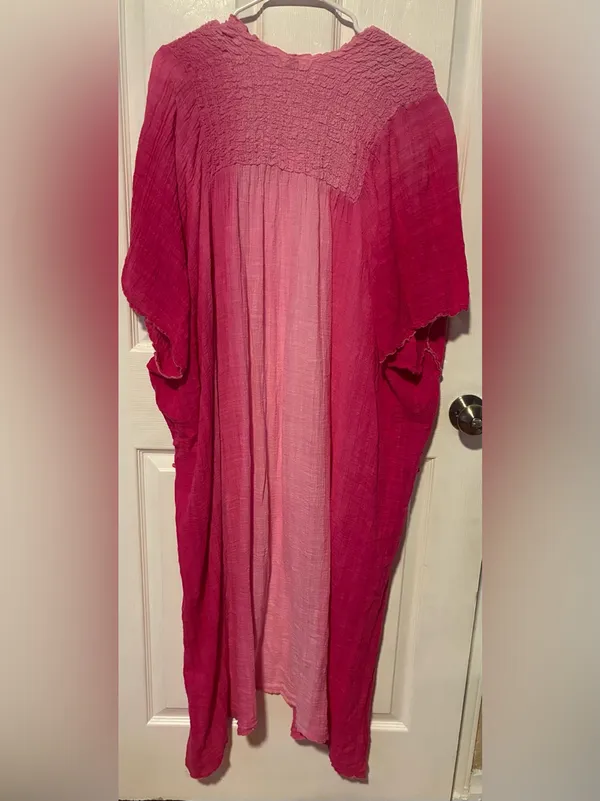 Free People Womens XS/S Pink Ombre Duster Kimono Beachy Coastal Festival Boho - Image 4