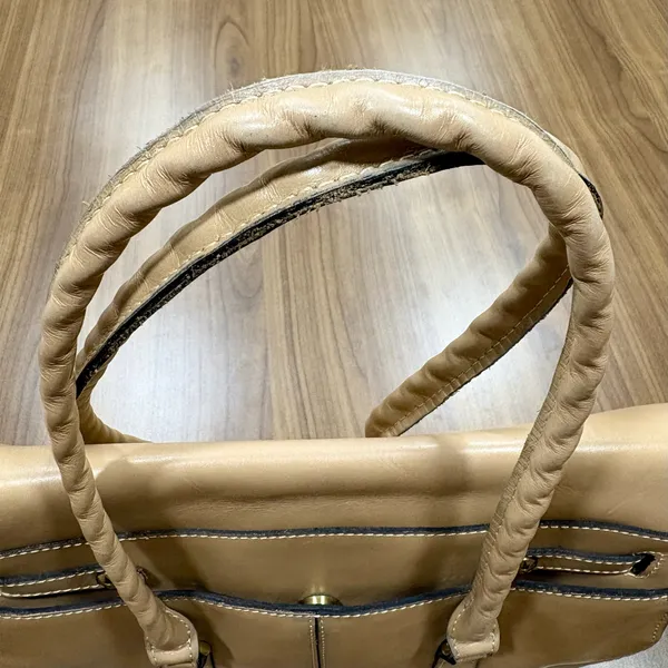 Patricia Nash Vienna Leather Satchel Bag - Tan (Immaculate Interior) - Image 10