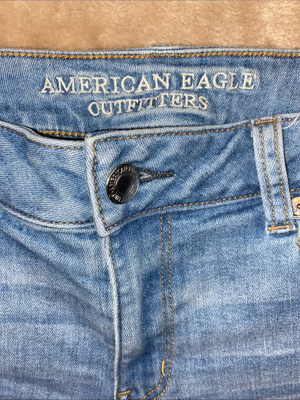 American Eagle Outfitters Faded Blue Denim Cutoff Shorts - Image 2