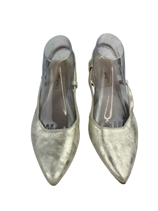 *Paul Green Tabitha Kitten Heels Womens Size 7 Metallic Gold Ivory Quiet Luxury - Image 2