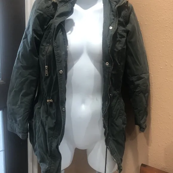 Marezzi couture olive green hooded jacket Size M - Image 2