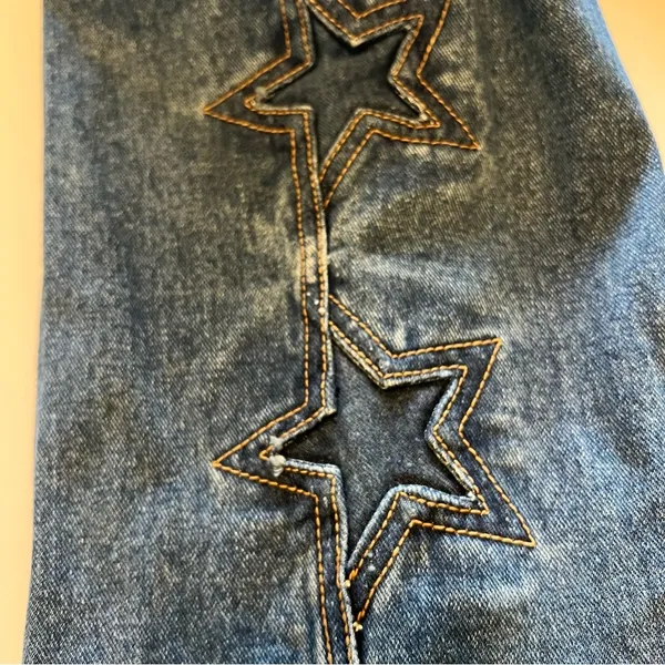 Lawman Legends Star intarsia Vintage Jeans, medium wash denim, size 13/14 - Image 12