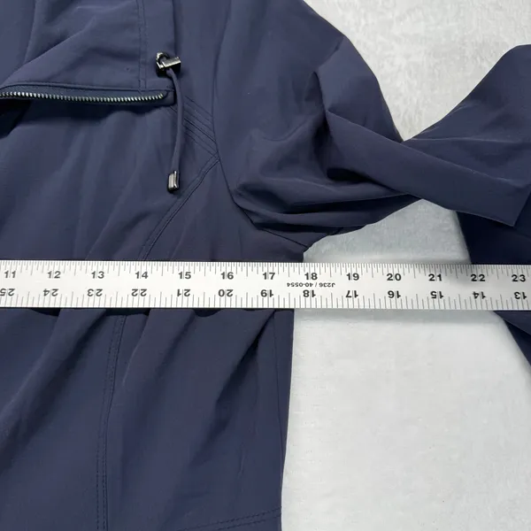 Zenergy by Chico's Trench Coat Lightweight Full Zip Jacket Blue Size‎ S READ - Image 2