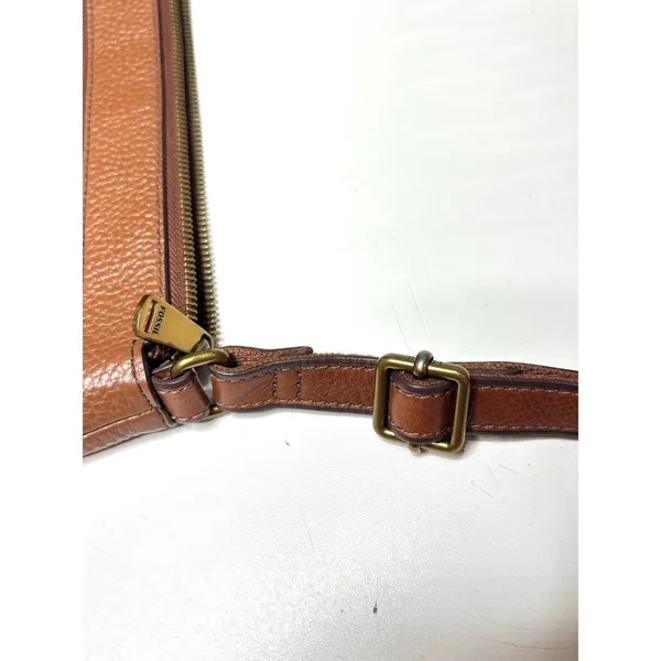 Fossil Medium Kinley Brown Leather Crossbody Purse - Image 7