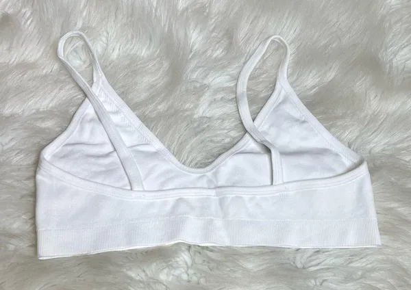 White Bra Like New No Cups or Underwire No closures Size Large - Image 2