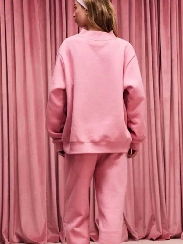 Parke Blush + Lavender Valentines Varsity Mockneck Sweater limited edition S/m - Image 2