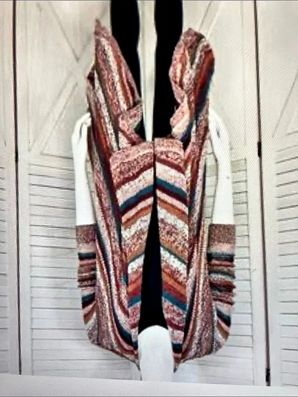 American Eagle Outfitters Striped Open Knit Cardigan waterfall in Brown & Blue 1 - Image 3