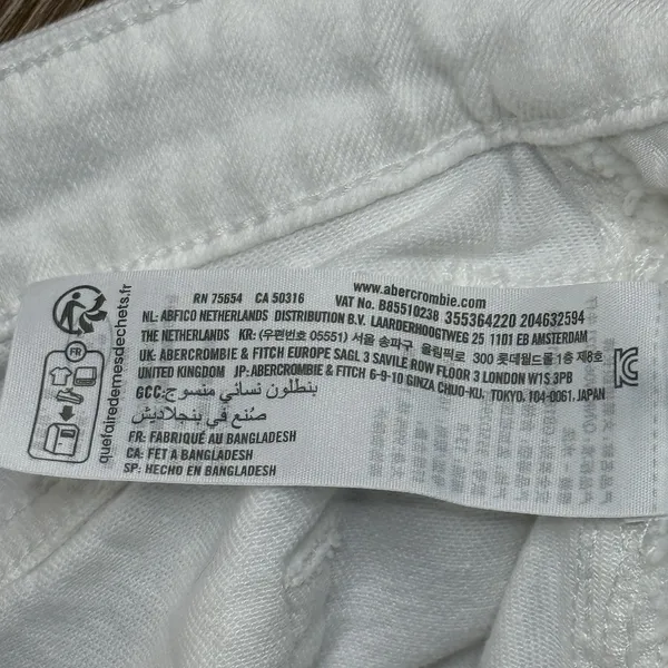 Hollister Ultra High Rise Mom Jeans Women's 13R White Crop Ankle Stretch Coastal - Image 4