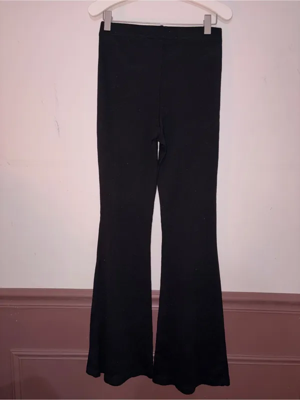 H&M flared high waisted black pants - Image 2