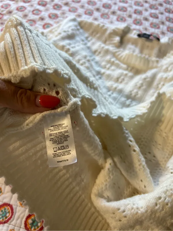 EUC Ann Taylor Cozy Pointelle Ivory Sweater size large retails $60 - Image 6