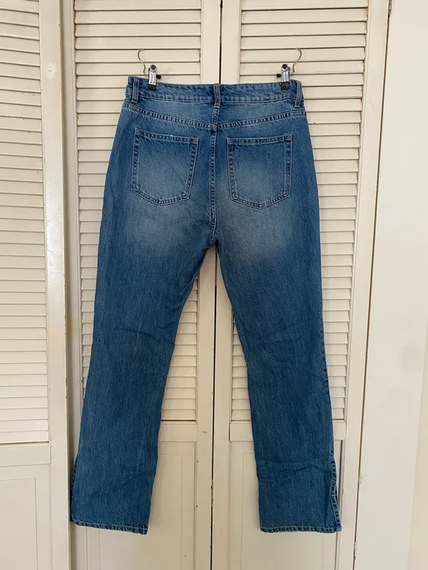 H&M Straight High Jeans with ankle slits NWT - Image 2