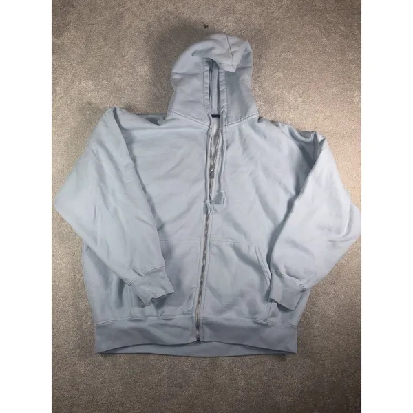 Brandy Melville Christy Hoodie Oversized Full Zip Womens One Size Light Blue - Image 3