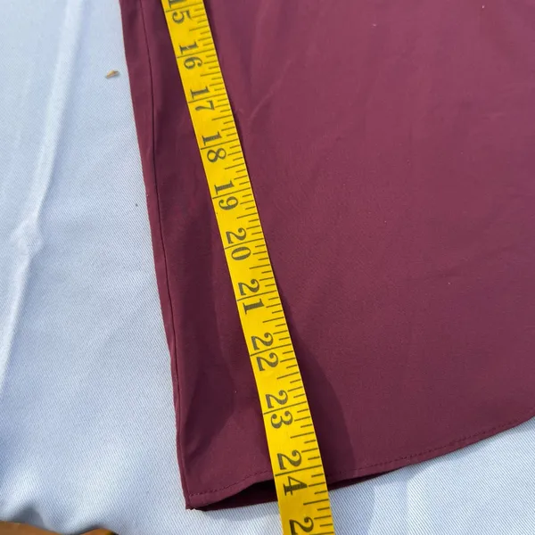Halara Wide Leg Cropped Pants Burgundy Elastic Waist Comfort Size Medium - Image 7