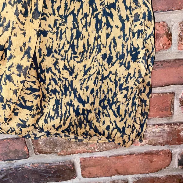 Zara Brown Black Animal Print Twisted-Front Mini Skirt Women's Size XS - Image 4