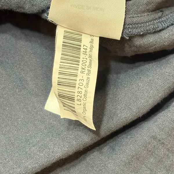 Quince Organic Cotton Gauze Roll Sleeve Shirt Indigo Blue Small Peasant - Image 7