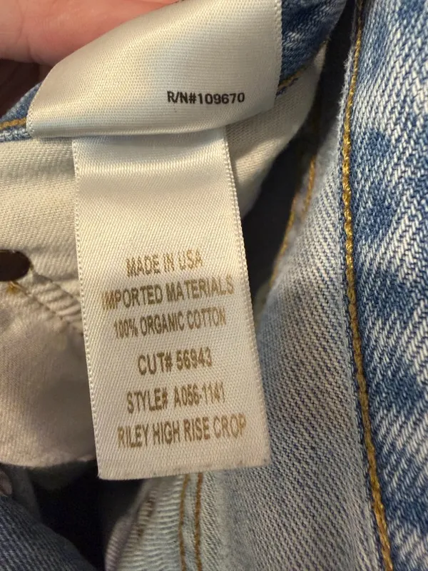 Agolde Riley High Rise‎ Crop Jeans 29 Distressed Light Wash Mom Y2K Straight Leg - Image 8