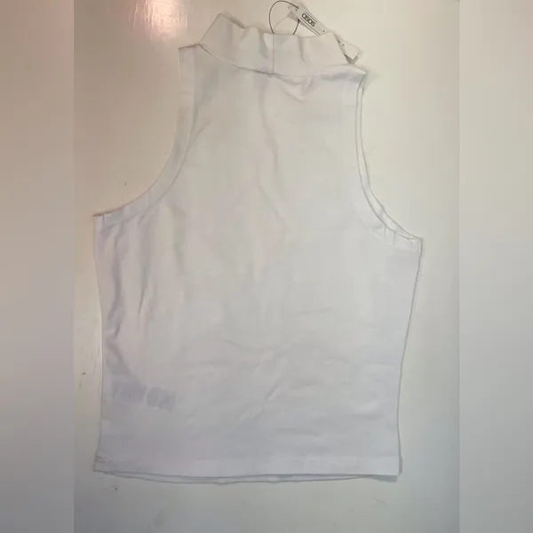 ASOS NWT Women’s White Cut Out Sleeveless Cotton Tank Top‎ Size 4 - Image 4