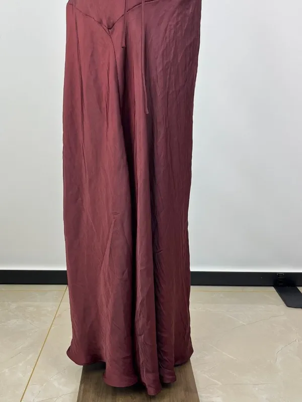 NWOT Farm Rio Ruffled Sleeveless V-Neck Maxi Dress Burgundy Size M - Image 11