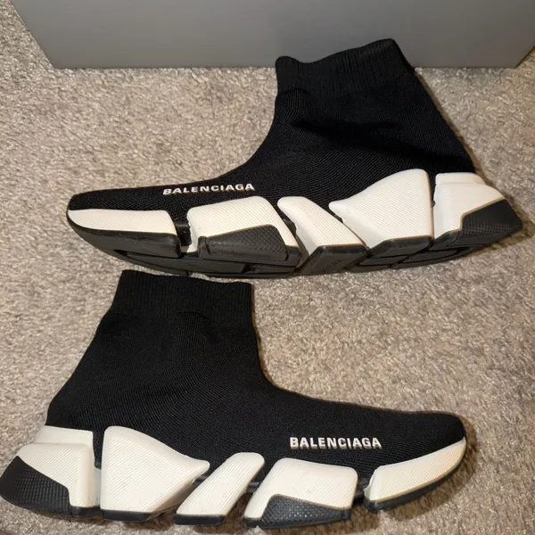 Balenciaga Speed Trainer Sock Sneakers Black & White - Women’s - Image 3