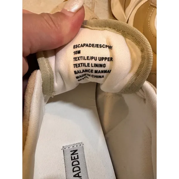 Steve Madden Escapade Tan White‎ Jogger Sneakers Womens 10M ESCP01S1 - Image 4