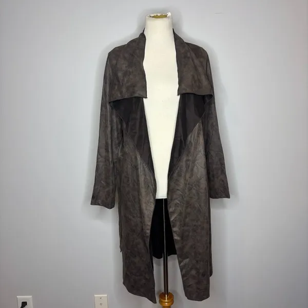 Windsor - Brown Chic Impression Faux Suede Belted Trench Coat - Image 4