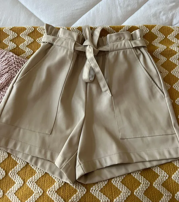 Est. 1946 Tan Leather Shorts - Image 5