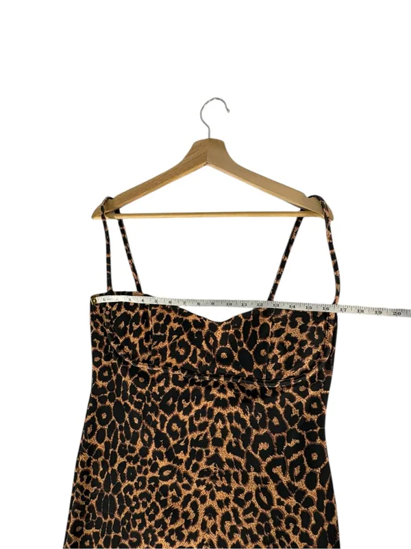 PrettyLittleThing Leopard Print Bodycon Midi Dress Women’s 12 Y2K Animal Print - Image 8