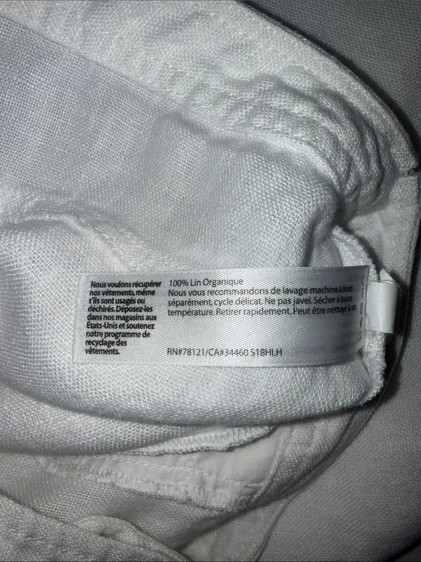 Eileen Fisher white Organic Linen cropped Wide-Leg pants women’s size O - Image 6