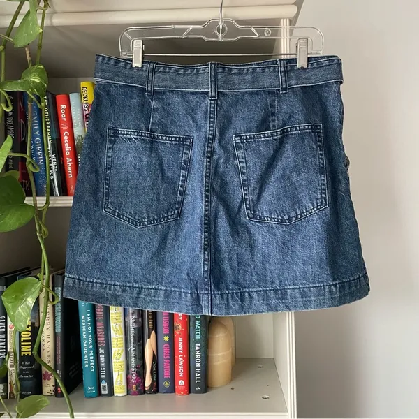 Free People Denim Mini Skirt with Belt - Image 3