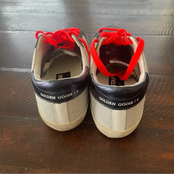 Golden Goose Superstar Sneakers‎ Mesh and Leather size 42/US 12 Orange Black - Image 4