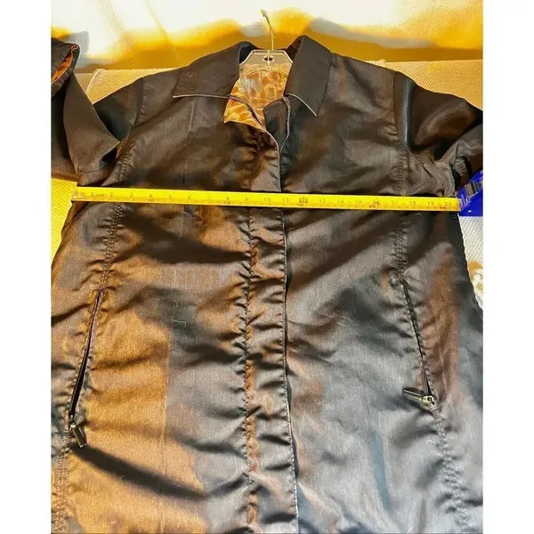 Pak A Jak Reversible Womens Travel Packable Jacket Black/Animal Print Size Small - Image 7