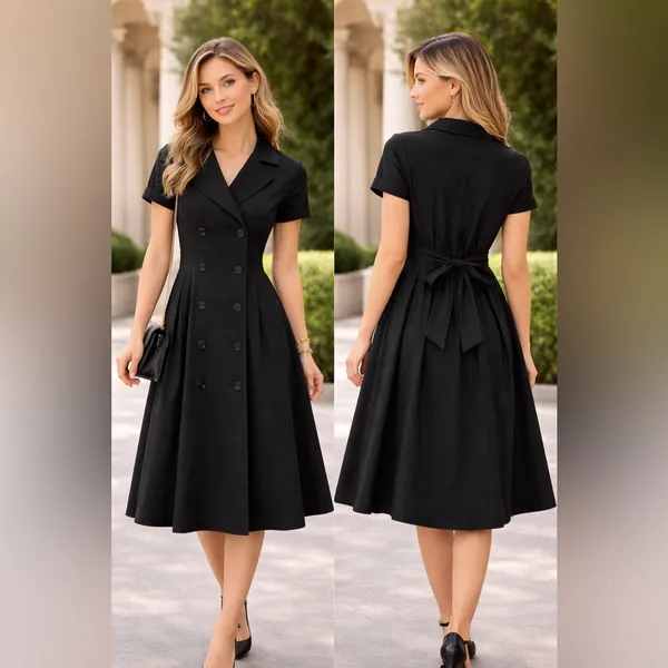 Suzi Chin Black Midi Dress - Image 2