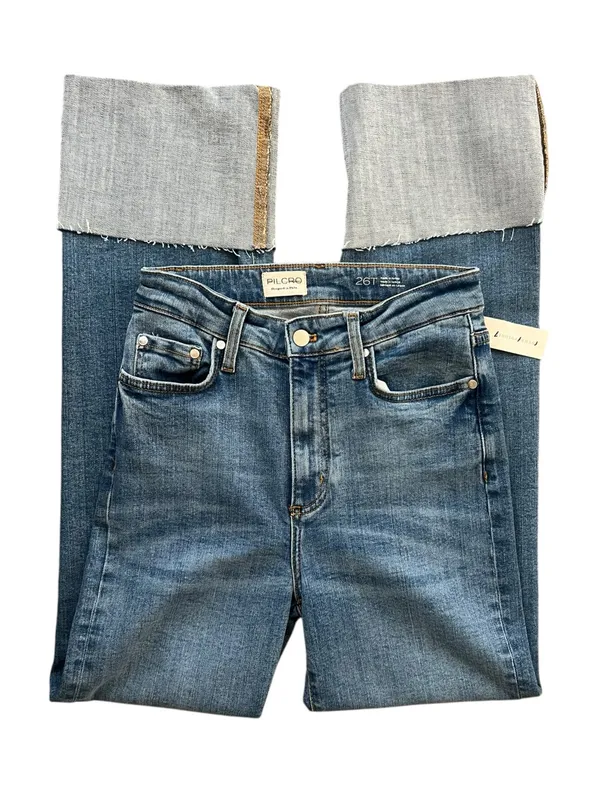 Anthropologie Pilcro Women’s Scotty High Rise Cuffed Straight Leg Jeans 26 Tall - Image 3